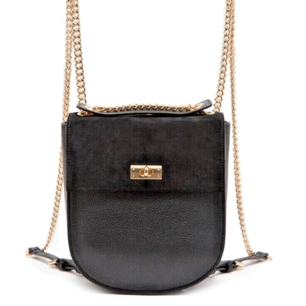 Thacker Adele Convertible Black Leather Suede Bac… - image 1